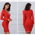 Long Sleeve Dress Red Dress Sexy Bandage Dress